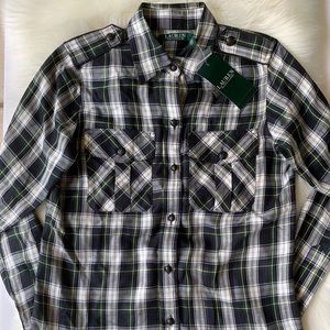 Lauren Ralph Lauren Womens Long Sleeve Plaid Sz XS